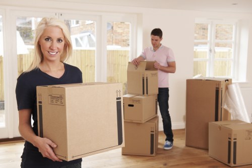 Storage boxes and furniture arranged neatly in a unit