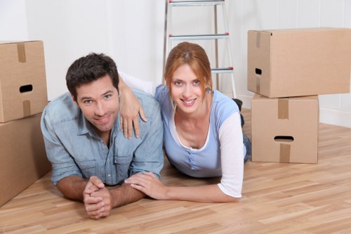 Professional movers packing and protecting items in Hadleywood