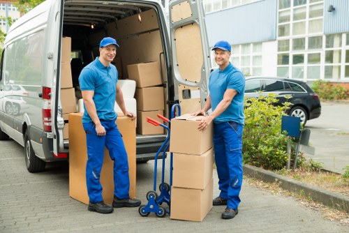 Furniture being carefully loaded during a local removal in Hadleywood